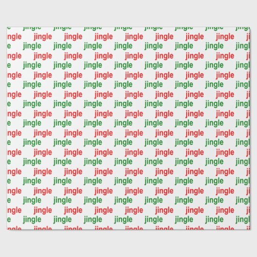 Jingle Jingle Red Green White Kerstmis Cadeaupapier (Zoom)