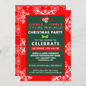 Jingle Jingle Time to Mingle Red Green Kerstmis Kaart (Voorkant / Achterkant)