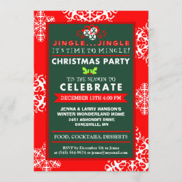 Jingle Jingle Time to Mingle Red Green Kerstmis Kaart