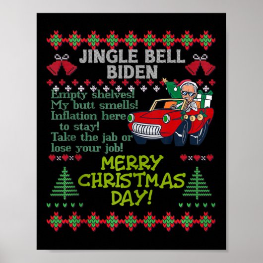 Jingle Joe Biden Xmas Carol Trump Lelijke Kerst S Poster (Voorkant)