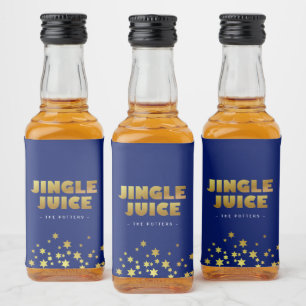 Jingle Juice   Fun Christmas Blue & Gold Likeurfles Etiket