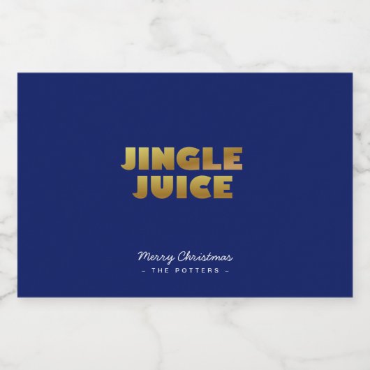 Jingle Juice | Fun Christmas Blue & Gold Likeurfles Etiket (Enkel label)