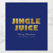 Jingle Juice | Fun Christmas Blue & Gold Wijn Etiket (Enkel label)