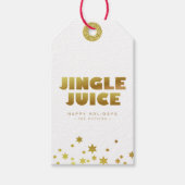 Jingle Juice | Fun Christmas White & Gold Mini Cadeaulabel (Voorkant)