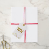 Jingle Juice | Fun Christmas White & Gold Mini Cadeaulabel (Met Touw)