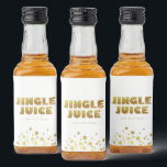 Jingle Juice | Fun Christmas White & Gold Mini Likeurfles Etiket<br><div class="desc">Simple Christmas White & Gold Mini Alcohol Liquor Bottle Label met "Jingle Juice" tekst in leuke maar elegante typografie stijl en sprankelende sterren. Pas aan met de naam van de afzender. Mix en match met andere design in deze serie.</div>