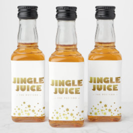 Jingle Juice | Fun Christmas White & Gold Mini Likeurfles Etiket