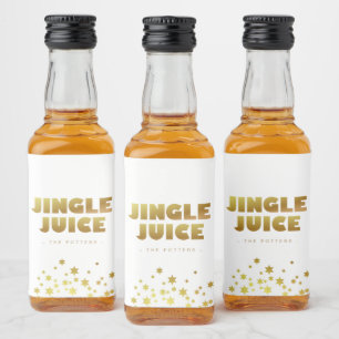 Jingle Juice Fun Christmas White & Gold Mini Likeurfles Etiket