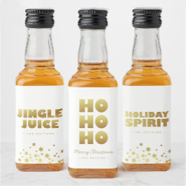 Jingle Juice | Fun Christmas White & Gold Mini Likeurfles Etiket