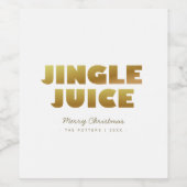 Jingle Juice | Fun Christmas Wit & Goud Wijn Etiket (Enkel label)