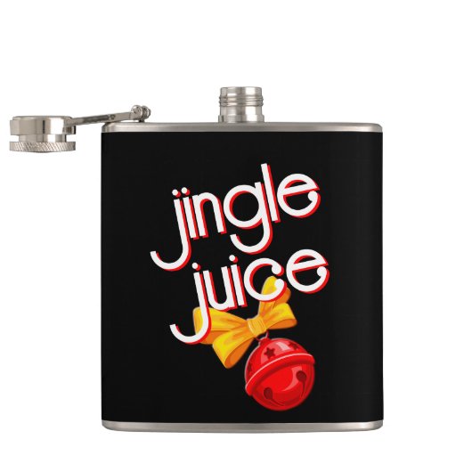 Jingle Juice Funny Black Kerstmis Heupfles (Geopend)
