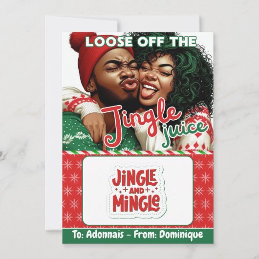 Jingle Juice Funny Christmas Gift Kaart Houder (Voorkant)