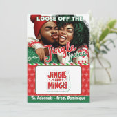 Jingle Juice Grappige Kerstcadeaukaarthouder Kaart (Staand voorkant)