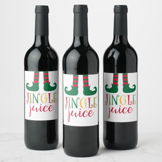 Jingle Juice Kerstmis Wijn Flesje Label Etiket (Flessen)