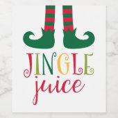 Jingle Juice Kerstmis Wijn Flesje Label Etiket (Enkel label)