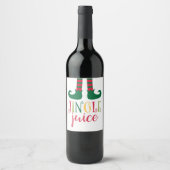 Jingle Juice Kerstmis Wijn Flesje Label Etiket (Voorkant)