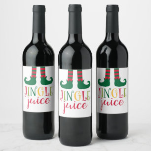 Jingle Juice Kerstmis Wijn Flesje Label Wijn Etiket