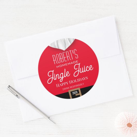 Jingle Juice Personalized Ronde Sticker (Envelop)