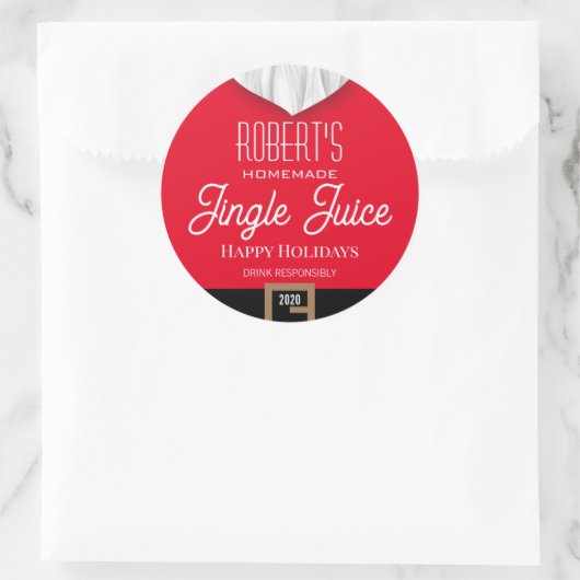 Jingle Juice Personalized Ronde Sticker (Tas)