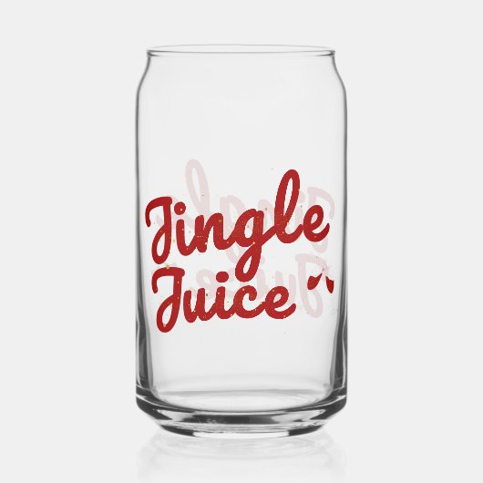 Jingle Juice, Vakantie Feest Blikvorm Glas (Voorkant)