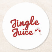 Jingle Juice, Vakantie Feest Ronde Kartonnen Onderzetter (Voorkant)