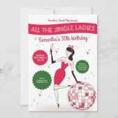 Jingle Ladies Night Out Disco Ball Retro Vakantie Kaart (Voorkant)