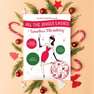 Jingle Ladies Night Out Disco Ball Retro Vakantie Kaart