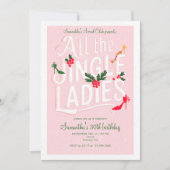 Jingle Ladies Night Out Moderne Roze Pastel Vakant Kaart (Voorkant)