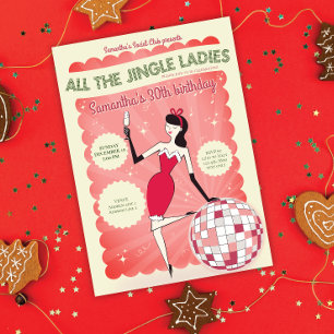 Jingle Ladies Night Out Retro Disco Ball Vakantie Kaart