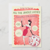Jingle Ladies Night Out Retro Disco Ball Vakantie Kaart (Voorkant)