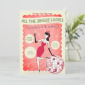 Jingle Ladies Night Out Retro Disco Ball Vakantie Kaart (Staand voorkant)