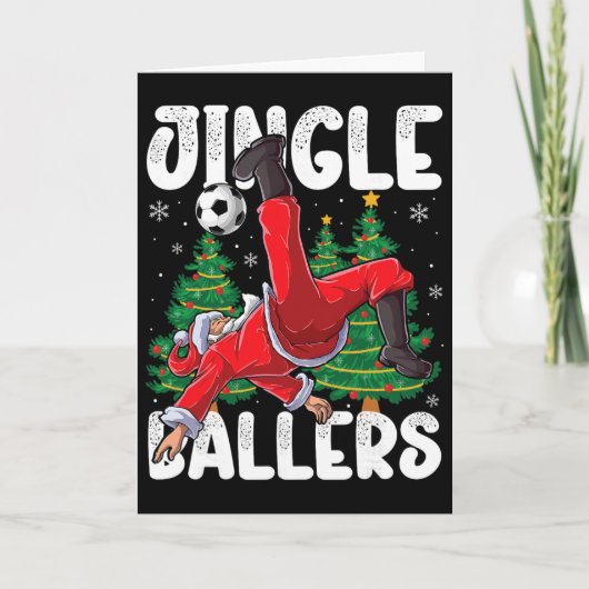 Jingle Llers Kerstman Voetbal Plaid Kaart (Voorkant)