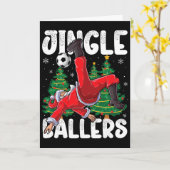 Jingle Llers Kerstman Voetbal Plaid Kaart (Gele Bloem)