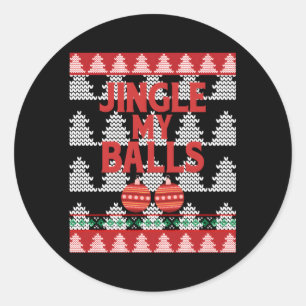 Jingle Mijn Ballen Ondeugend Lijst Lelijk Ronde Sticker