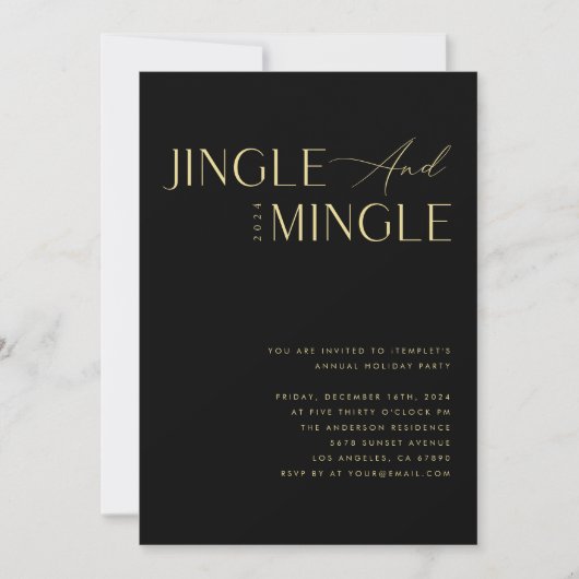 Jingle & Mingle Bedrijf Kerstfeest Kaart (Voorkant)