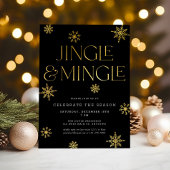 Jingle & Mingle Black Gold Snowflakes Vakantie Kaart