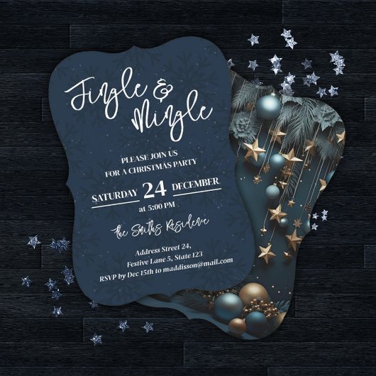 Jingle & Mingle Blauw Kerstfeest Kaart