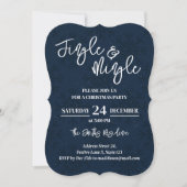 Jingle & Mingle Blauw Kerstfeest Kaart (Voorkant)