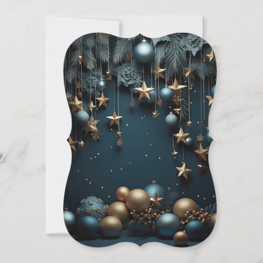 Jingle & Mingle Blauw Kerstfeest Kaart (Achterkant)