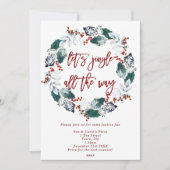 Jingle & Mingle Bloemkrans Vakantie Party Kaart (Voorkant)