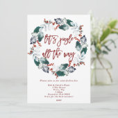 Jingle & Mingle Bloemkrans Vakantie Party Kaart (Staand voorkant)