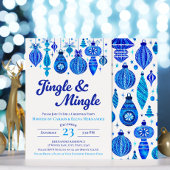 Jingle & Mingle Blue Christmas Baubles Waterverf Kaart