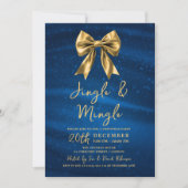 Jingle Mingle Christmas Gold Bow Silver Blue  Kaart (Voorkant)