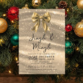 Jingle & Mingle Christmas Party Gold Sparkle Bow  Kaart