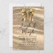 Jingle & Mingle Christmas Party Gold Sparkle Bow  Kaart (Voorkant)