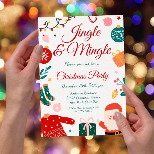 Jingle & Mingle Christmas Party Kaart