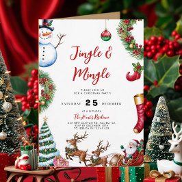 Jingle & Mingle Christmas Sweater Party Uitnodigin Kaart