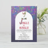 Jingle & Mingle Cocktail Holiday Party Kaart (Staand voorkant)