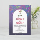 Jingle & Mingle Cocktail Holiday Party Kaart (Staand voorkant)