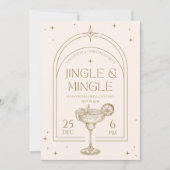Jingle & Mingle  Cocktail Kerstfeest Kaart (Voorkant)